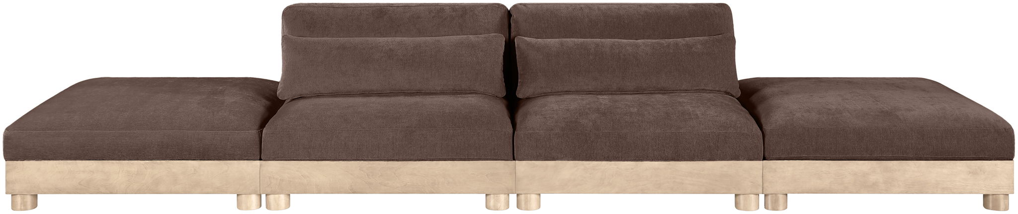 Turin - Chenille Fabric Upholstered Modular Sectional - Brown - Simple Home Plus
