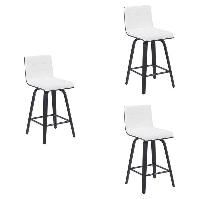 Vienna - Modern Counter Height Swivel Bar Stool - Black Brushed Wood Frame - Simple Home Plus