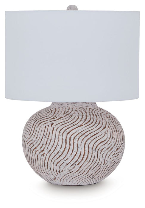 Vien - Terracotta Table Lamp - Distressed White - Simple Home Plus
