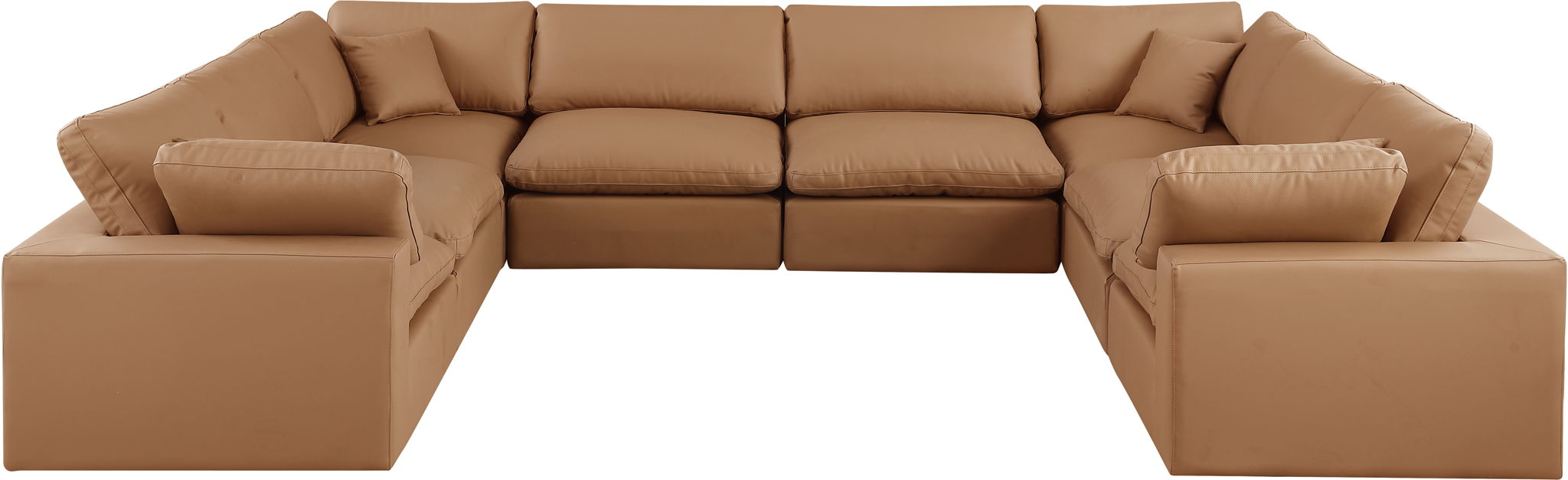 Comfy - 8 Piece Faux Leather Modular Sectional - Simple Home Plus