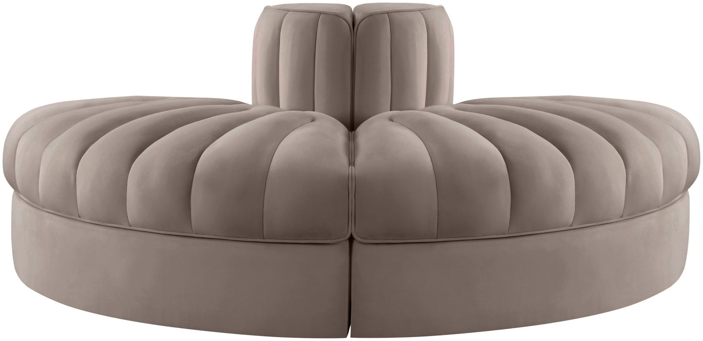 Rummi - Velvet Performance Fabric Upholstered 2 Piece  Rounded Modular Loveseat - Simple Home Plus