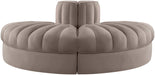 Rummi - Velvet Performance Fabric Upholstered 2 Piece  Rounded Modular Loveseat - Simple Home Plus