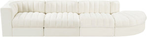 Rummi - Velvet Performance Fabric Upholstered 4 Piece Modular Sectional With Reverse Corner Chair - Simple Home Plus