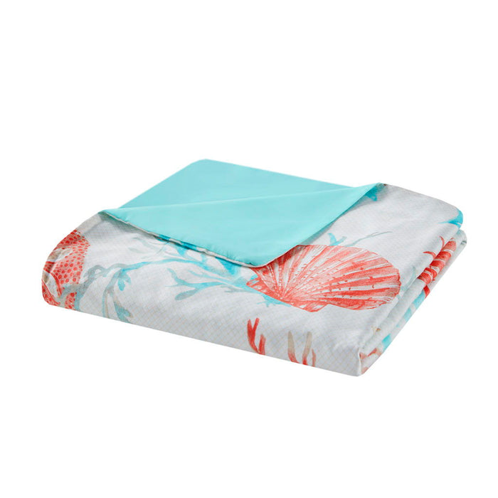 Pebble Beach - King 6 Piece Duvet Cover Set - Coral - Simple Home Plus