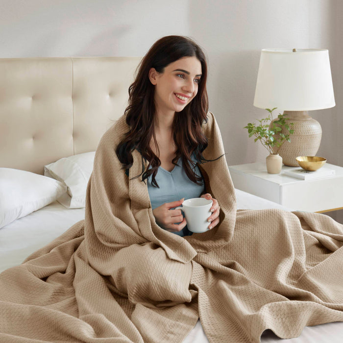 Egyptian Cotton - King Blanket - Khaki - Simple Home Plus