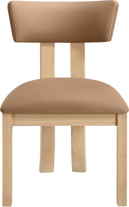 Lavrin - Vegan Leather Dining Side Chair (Set of 2) - Natural Base - Simple Home Plus