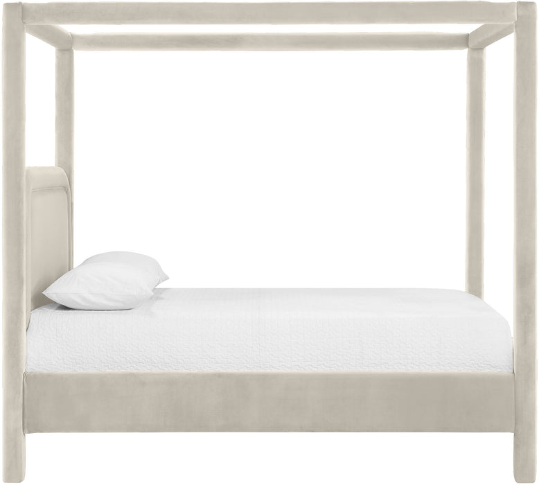 Salina - Velvet Upholstered Bed - Simple Home Plus