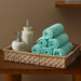 Diagonal Ribbed - 6 Piece Washcloths Set - Turquoise - Simple Home Plus