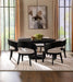 Leandro - 7 Piece Round Dining Table Set - Burnished Black - Simple Home Plus