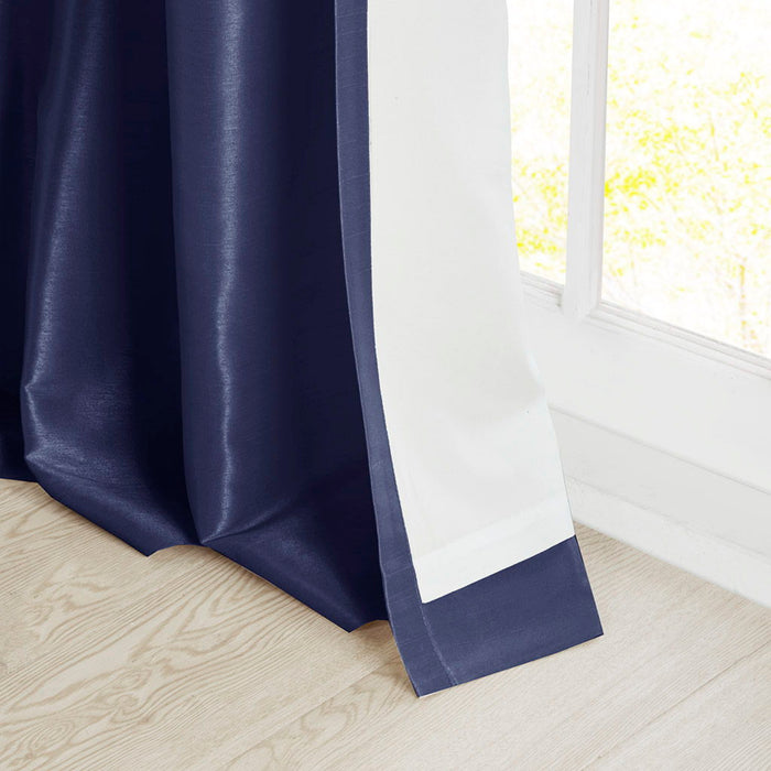 Emilia - 95" Twist Tab Lined Window Curtain - Navy - Simple Home Plus