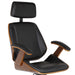 Century - Office Chair Veneer Back With Multifunctional Mechanism - Black / Walnut - Simple Home Plus