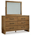 Sherbana - Light Brown - Dresser And Mirror - Simple Home Plus