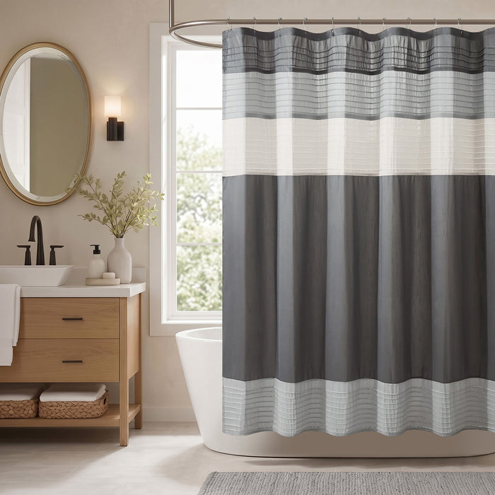 Amherst - 72" x 72" Faux Silk Shower Curtain - Gray