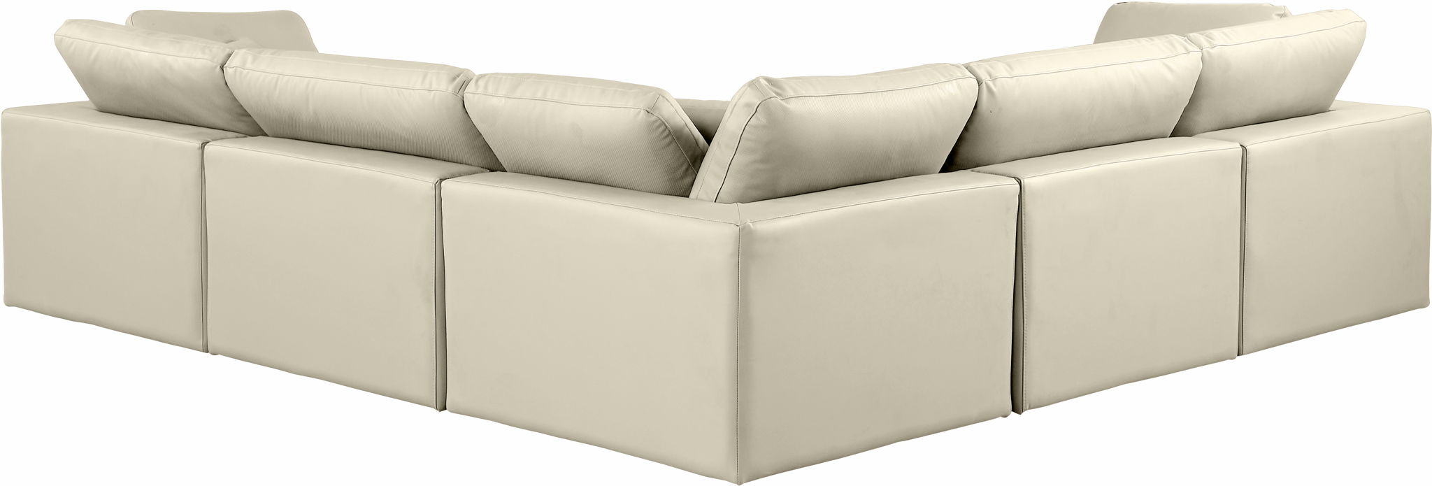 Comfy - 5 Piece Faux Leather Modular Corner Sectional - Simple Home Plus
