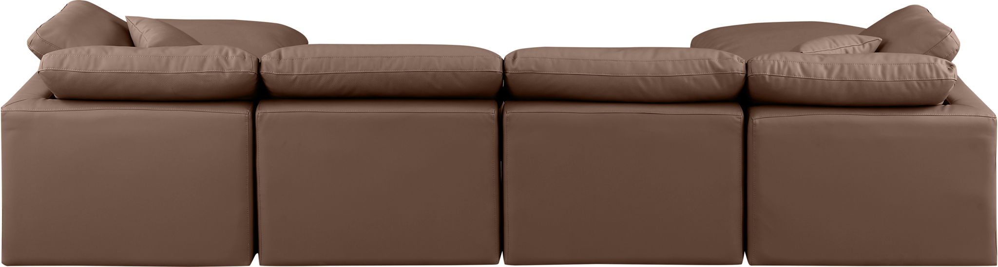 Indulge - Faux Leather 6 Piece Modular Double Chaise Sectional - Simple Home Plus