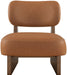 Vetra - Vegan Leather Upholstered Accent Chair With Brown Base - Simple Home Plus