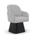 Marlowe - Linen Textured Fabric Upholstered Swivel Dining Arm Chair - Stained Black - Simple Home Plus