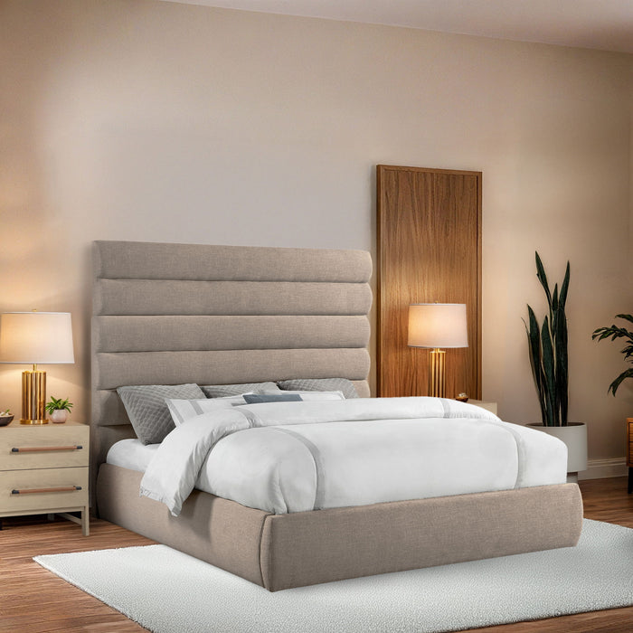 Adam - Linen Fabric Bed With 70.5" Headboard - Simple Home Plus