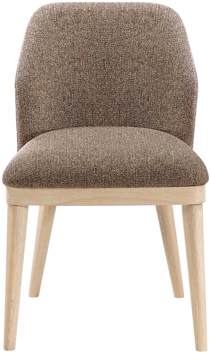 Valeo - Linen Textured Fabric Upholstered Dining Chair (Set of 2) - Painted Natural Base - Simple Home Plus