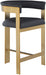 Romeo - Faux Leather Counter Stool With Gold Base (Set of 2) - Simple Home Plus