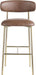Lupita - Vegan Leather Upholstered Bar Stool With Brushed Gold Frame (Set of 2) - Simple Home Plus
