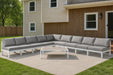 Nizuc - Outdoor Patio 9 Piece Modular Sectional With White Frame - Simple Home Plus