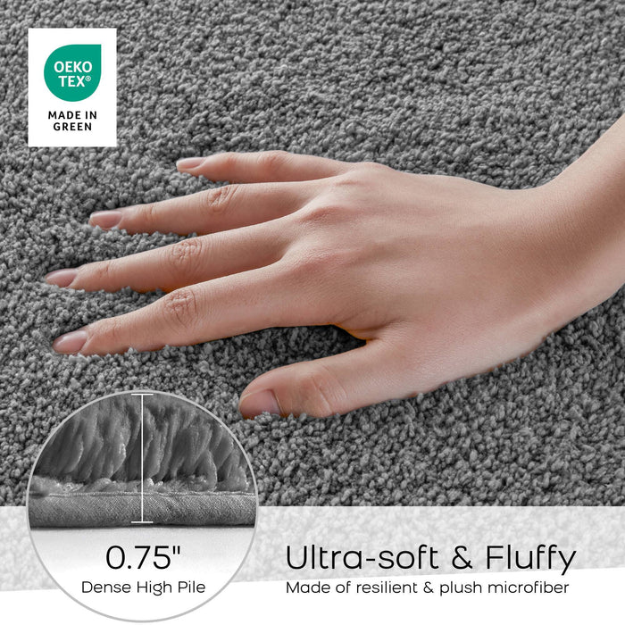 Marshmallow - 24" x 72" Bath Rug - Gray - Simple Home Plus