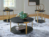 Shylore - Black / Brass Finish - Occasional Table Set (Set of 3) - Simple Home Plus