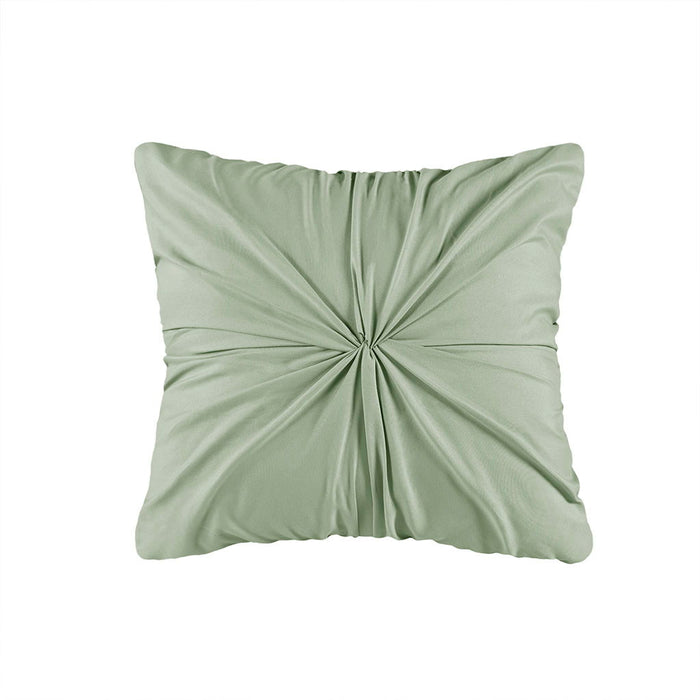 Caralie - 4 Piece King Seersucker Quilt Set With Throw Pillow - Green - Simple Home Plus