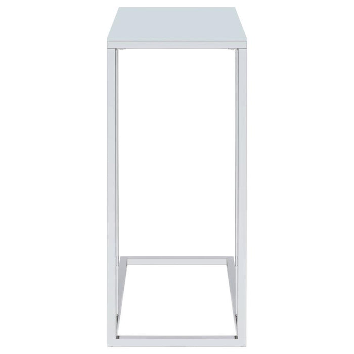 Stella - Glass Top C-Shaped Sofa Side Table - Chrome - Simple Home Plus