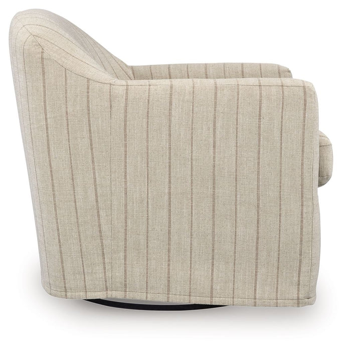 Valwick - Swivel Accent Chair - Cream / Brown - Simple Home Plus