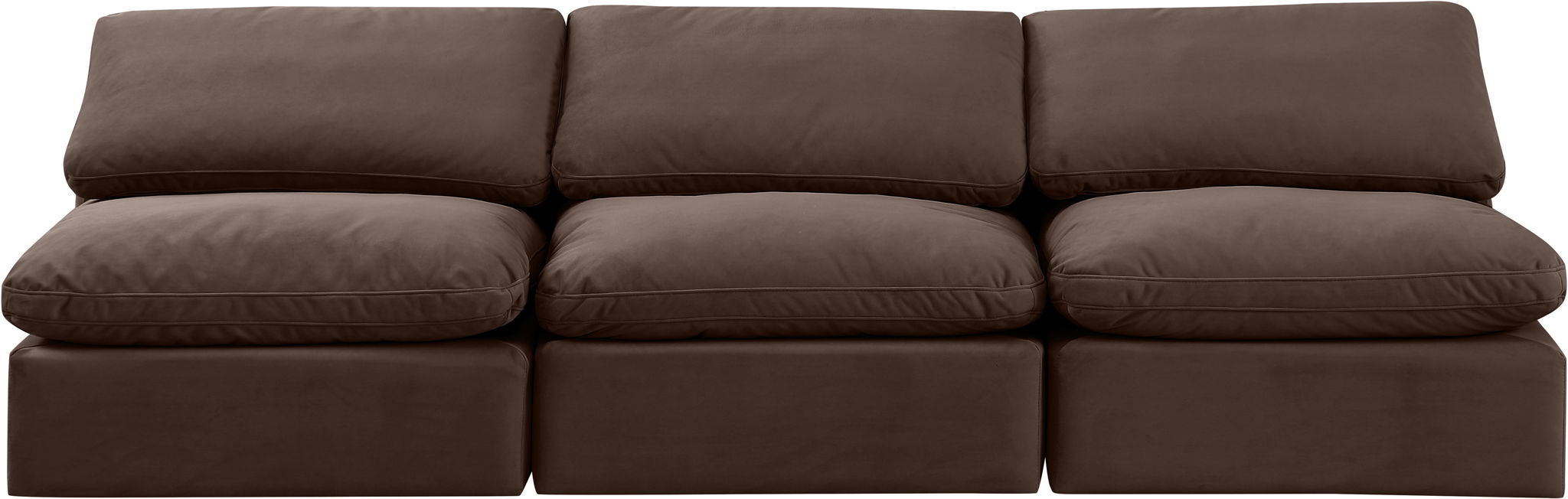 Indulge - Velvet 3 Seat Modular Armless Sofa - Simple Home Plus