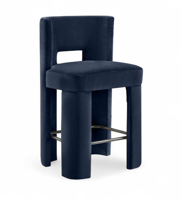 Zuno - Velvet Performance Fabric Upholstered Counter Stool (Set of 2) - Simple Home Plus