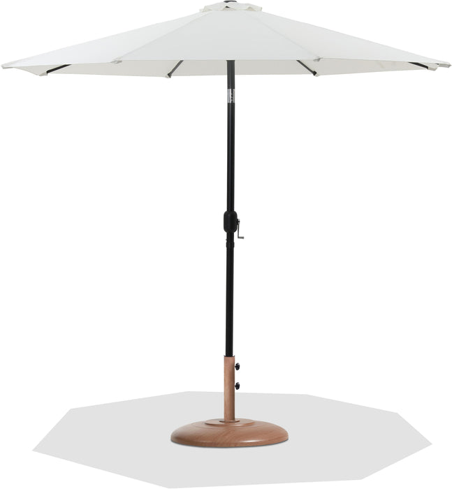 Fiji - Aluminum Patio Umbrella With Round Teak And Black Base - Simple Home Plus