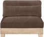 Turin - Chenille Fabric Upholstered Modular Armless Chair - Natural Base - Simple Home Plus