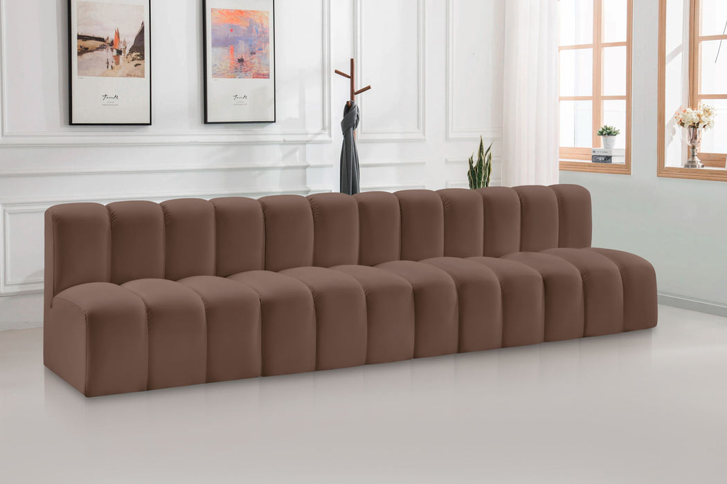 Arc - Faux Leather 4 Seats Modular Sofa - Simple Home Plus