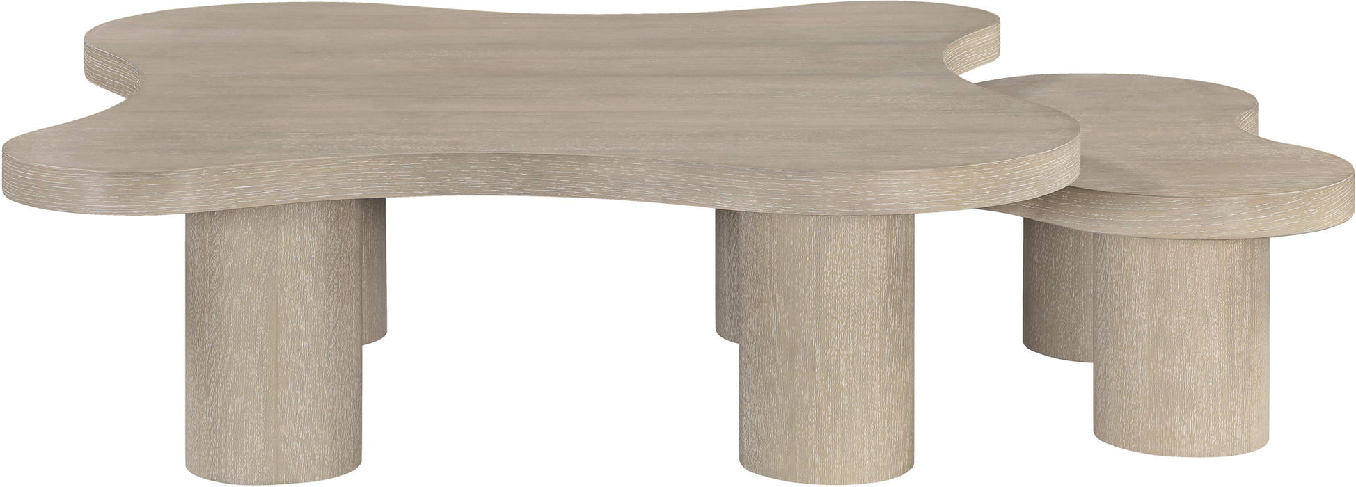 Cove - Oak Veneer And Solid Wood 2 Piece Coffee Table - Simple Home Plus