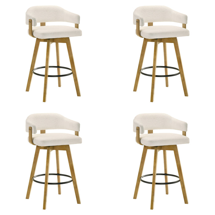 Callah - Contemporary Natural Wood Bar Height Kitchen Bar Stool - Simple Home Plus