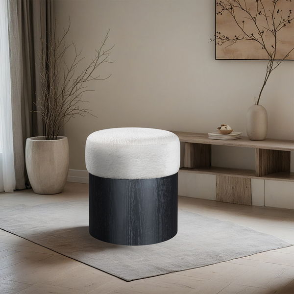 Nimes - Ottoman / Stool With Black Base