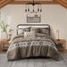 Mariposa - 5 Piece King/California King Stripe Herringbone Comforter Set With Throw Pillows - Brown - Simple Home Plus