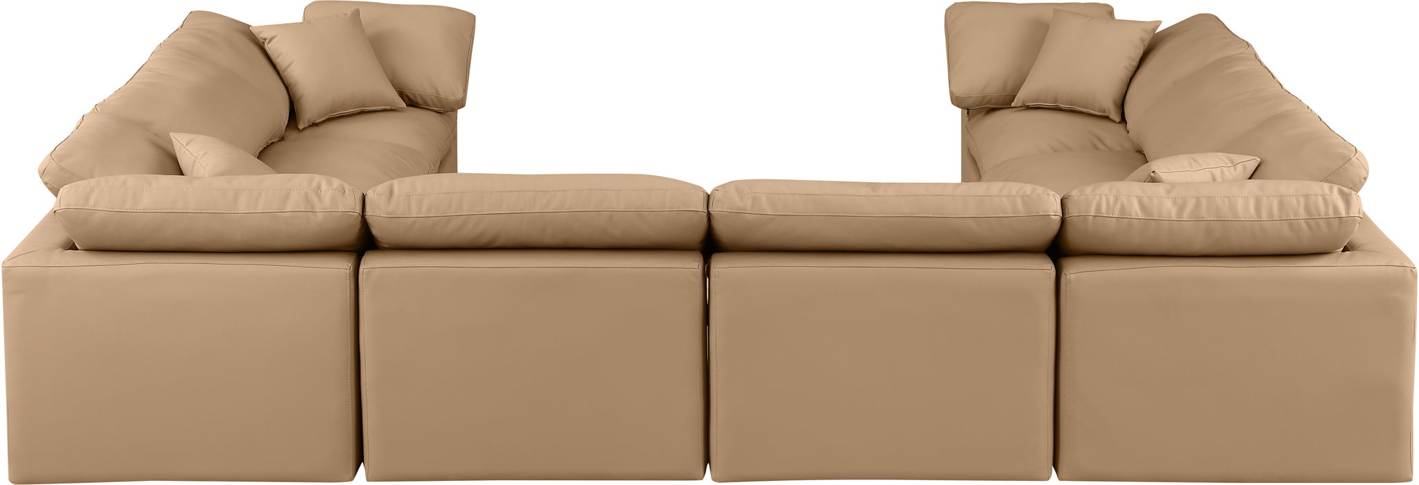 Indulge - Faux Leather 8 Piece Modular Sectional - Tan - Simple Home Plus