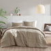 Porter - Full Soft Washed Pleated Comforter Set - Khaki - Simple Home Plus