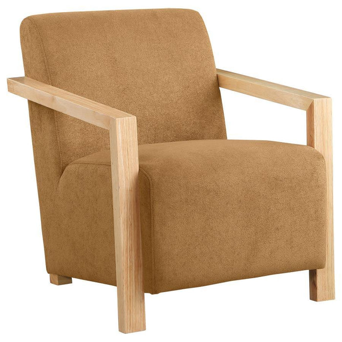 Diego - Upholstered Accent Arm Chair With Wood Arms - Simple Home Plus