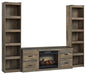 Trinell - Brown - 3-Piece Entertainment Center With Electric Fireplace - Simple Home Plus