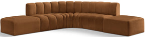 Arc - Velvet 6 Piece Corner Modular Sofa - Saddle - Simple Home Plus