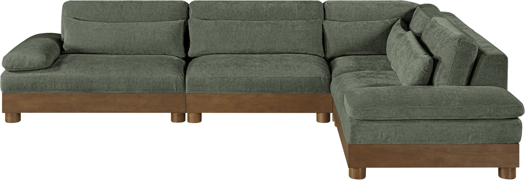 Turin - Chenille Fabric Upholstered Modular Sectional - Green - Simple Home Plus