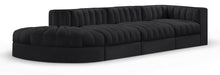 Rummi - Velvet Performance Fabric Upholstered 4 Piece Modular Sectional With Reverse Corner Chair - Simple Home Plus