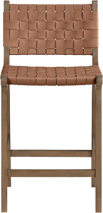 Entwine - Vegan Leather Upholstered Counter Stool - Painted Brown - Simple Home Plus