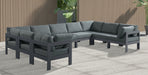 Nizuc - Outdoor Patio 9 Piece Modular Sectional With Gray Frame - Simple Home Plus