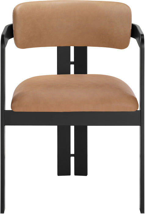 Aurum - Vegan Leather Upholstered Dining Chair With Graphite Black Base (Set of 2) - Simple Home Plus